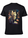 Roaring 20s Cats Art Nouveau Lightweight Cotton T-Shirt – Daily Comfort Graphic Shirt