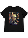 Roaring 20s Cats Art Nouveau Lightweight Cotton T-Shirt – Daily Comfort Graphic Shirt