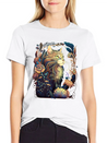 Roaring 20s Cats Art Nouveau Lightweight Cotton T-Shirt – Daily Comfort Graphic Shirt