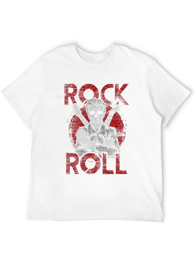Rock And Roll Lightweight Cotton T-Shirt – Daily Comfort Graphic Shirt
