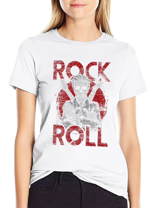 Rock And Roll Lightweight Cotton T-Shirt – Daily Comfort Graphic Shirt