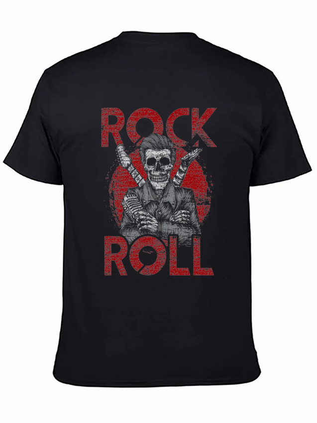 Rock And Roll Lightweight Cotton T-Shirt – Daily Comfort Graphic Shirt