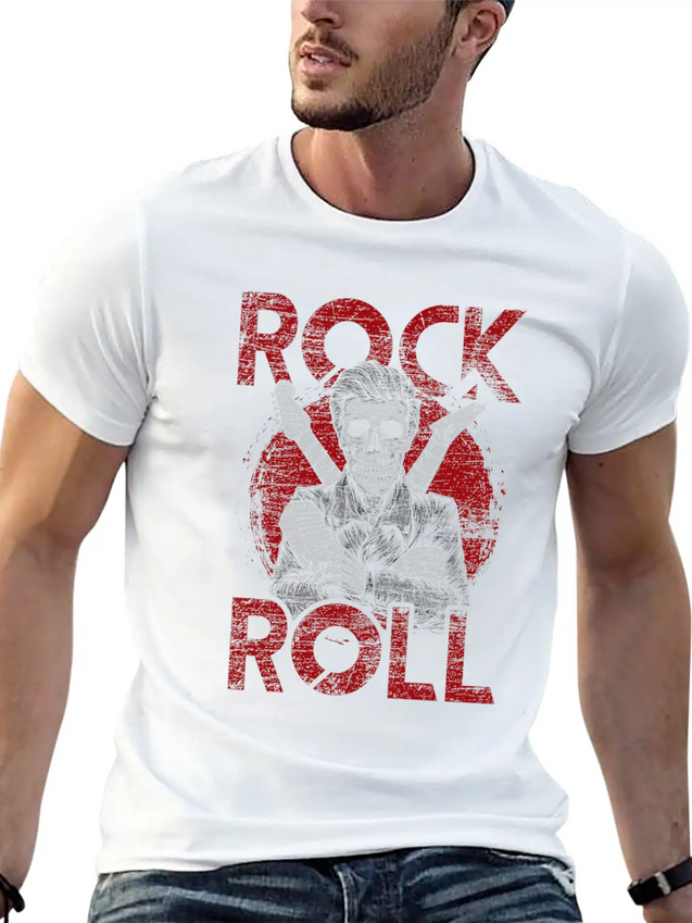 Rock And Roll Lightweight Cotton T-Shirt – Daily Comfort Graphic Shirt