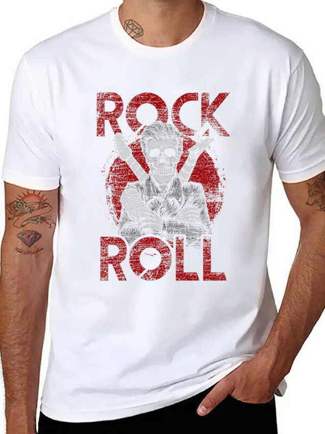 Rock And Roll Lightweight Cotton T-Shirt – Daily Comfort Graphic Shirt