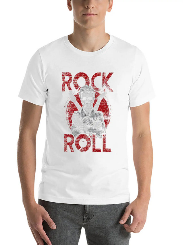 Rock And Roll Lightweight Cotton T-Shirt – Daily Comfort Graphic Shirt