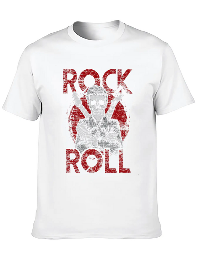 Rock And Roll Lightweight Cotton T-Shirt – Daily Comfort Graphic Shirt