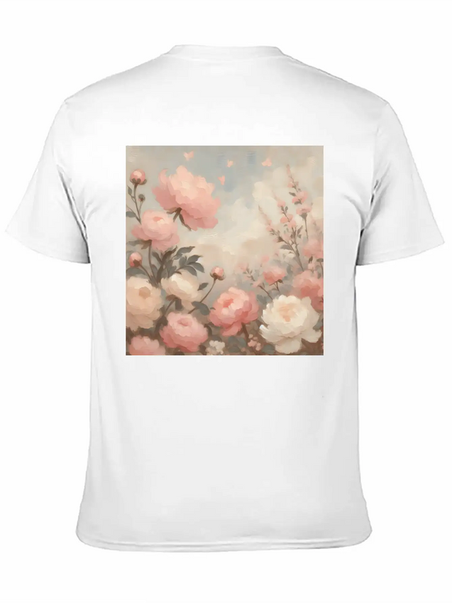 Romantic Pastel Valentine Bouquet Lightweight Cotton T-Shirt – Daily Comfort Graphic Shirt