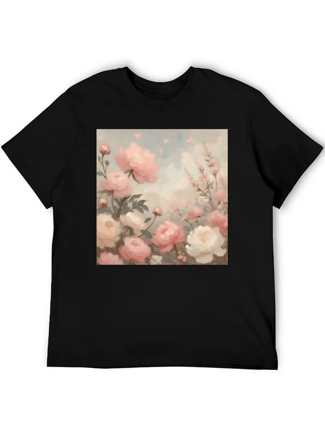 Romantic Pastel Valentine Bouquet Lightweight Cotton T-Shirt – Daily Comfort Graphic Shirt