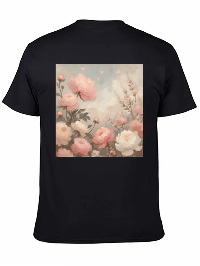 Romantic Pastel Valentine Bouquet Lightweight Cotton T-Shirt – Daily Comfort Graphic Shirt