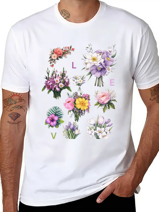 Romantic Petals Lightweight Cotton T-Shirt – Daily Comfort Graphic Shirt
