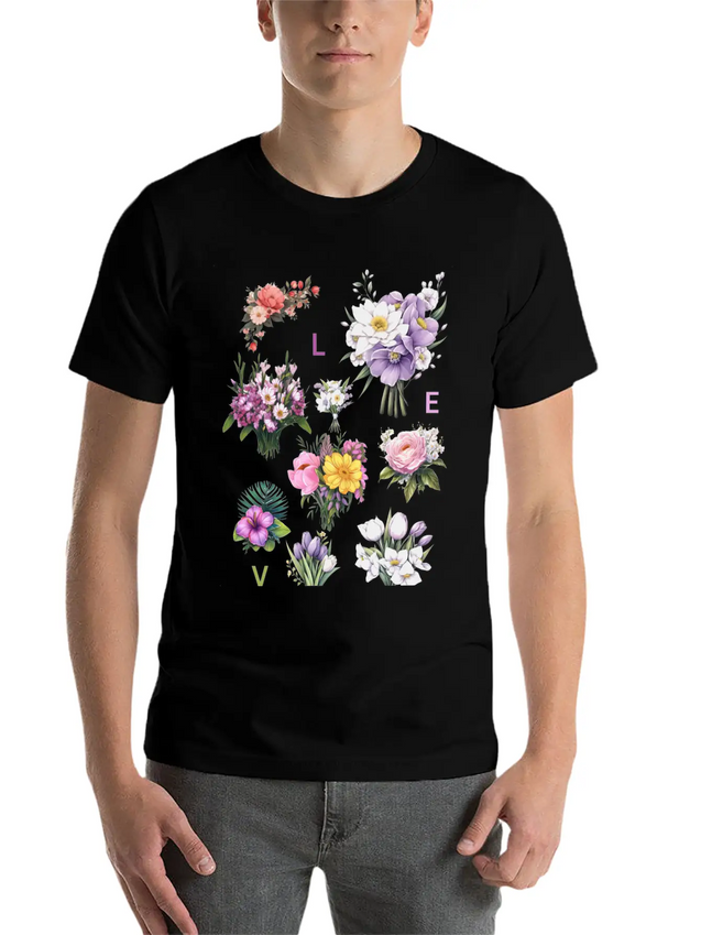 Romantic Petals Lightweight Cotton T-Shirt – Daily Comfort Graphic Shirt