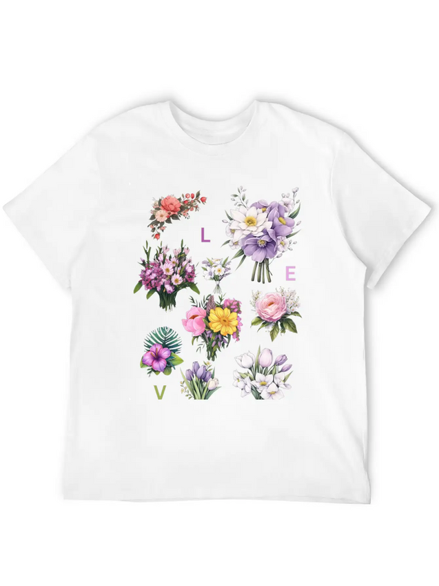 Romantic Petals Lightweight Cotton T-Shirt – Daily Comfort Graphic Shirt