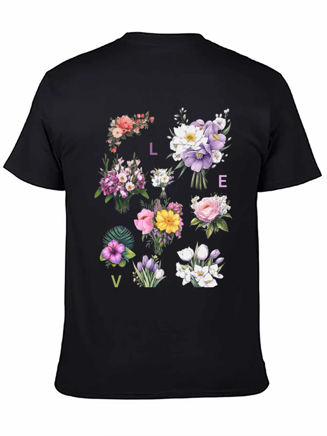 Romantic Petals Lightweight Cotton T-Shirt – Daily Comfort Graphic Shirt