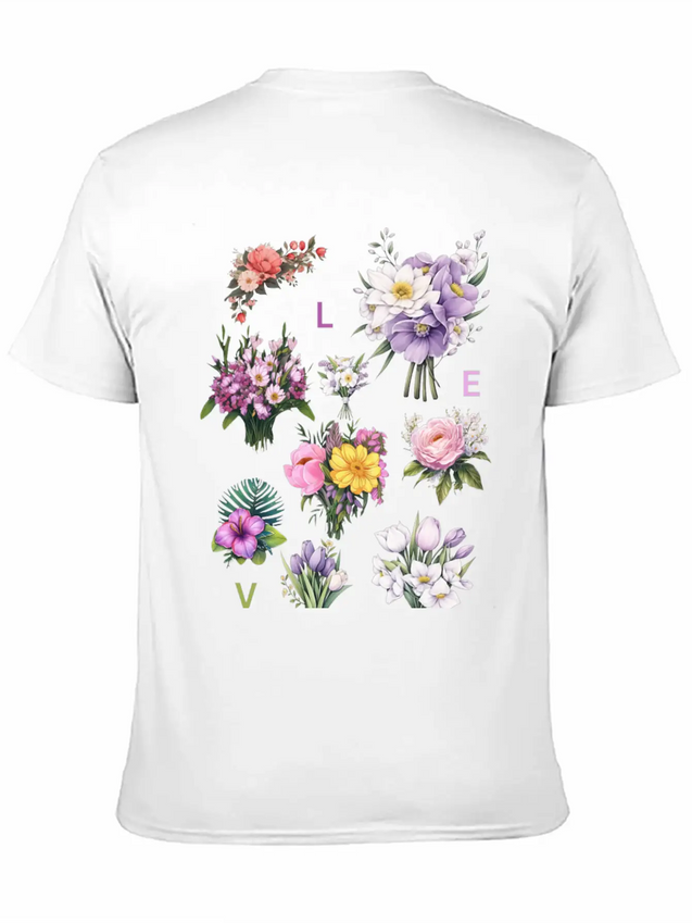 Romantic Petals Lightweight Cotton T-Shirt – Daily Comfort Graphic Shirt