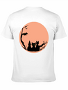 Sad Cat Halloween Vector Lightweight Cotton T-Shirt – Daily Comfort Graphic Shirt