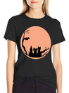 Sad Cat Halloween Vector Lightweight Cotton T-Shirt – Daily Comfort Graphic Shirt