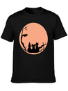 Sad Cat Halloween Vector Lightweight Cotton T-Shirt – Daily Comfort Graphic Shirt