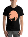Sad Cat Halloween Vector Lightweight Cotton T-Shirt – Daily Comfort Graphic Shirt
