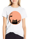 Sad Cat Halloween Vector Lightweight Cotton T-Shirt – Daily Comfort Graphic Shirt