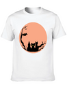 Sad Cat Halloween Vector Lightweight Cotton T-Shirt – Daily Comfort Graphic Shirt