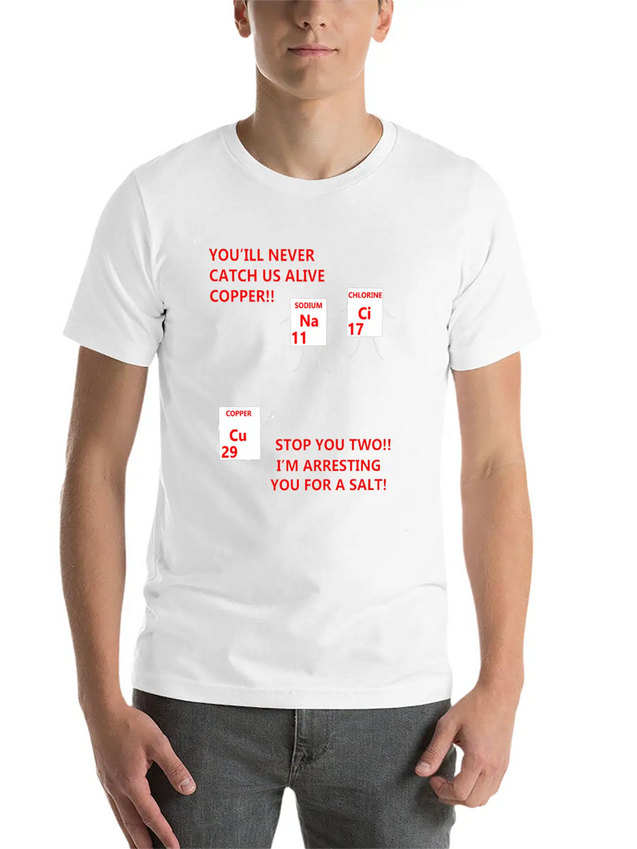 Salt And Copper Chemistry Periodic Table Funny Lightweight Cotton T-Shirt – Daily Comfort Graphic Shirt