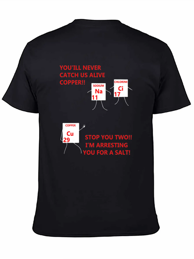 Salt And Copper Chemistry Periodic Table Funny Lightweight Cotton T-Shirt – Daily Comfort Graphic Shirt