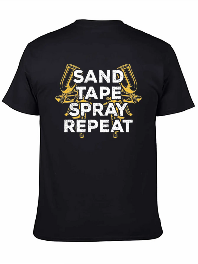 Sand Tape Spray Repeat Auto Body Painter Lightweight Cotton T-Shirt – Daily Comfort Graphic Shirt