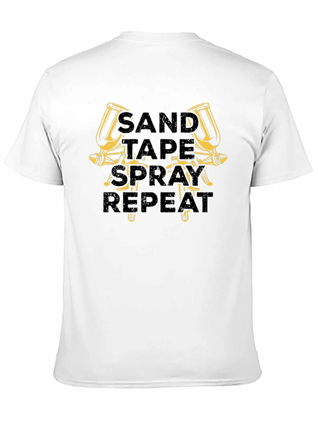 Sand Tape Spray Repeat Auto Body Painter Lightweight Cotton T-Shirt – Daily Comfort Graphic Shirt