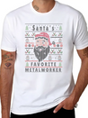 Santas XMAS Ugly Christmas Metalworker Lightweight Cotton T-Shirt – Daily Comfort Graphic Shirt