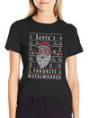 Santas XMAS Ugly Christmas Metalworker Lightweight Cotton T-Shirt – Daily Comfort Graphic Shirt