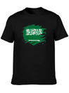 Saudi ArabiaPaint Splatter Flag Saudi Arabian Lightweight Cotton T-Shirt – Daily Comfort Graphic Shirt