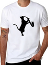 Saxophone - Cat Playing Saxophone Lightweight Cotton T-Shirt – Daily Comfort Graphic Shirt
