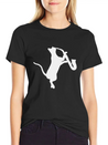Saxophone - Cat Playing Saxophone Lightweight Cotton T-Shirt – Daily Comfort Graphic Shirt
