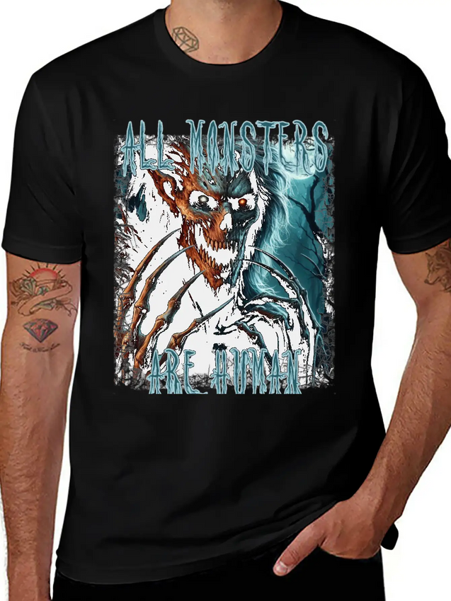 Scary Creepy Horror Undead Monster, Demon Or Ghoul Lightweight Cotton T-Shirt – Daily Comfort Graphic Shirt