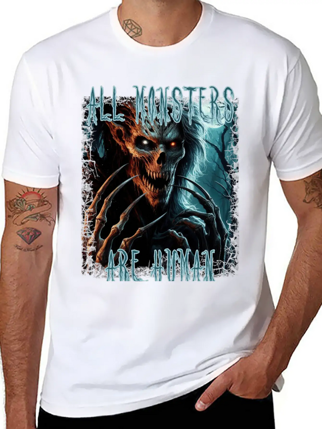 Scary Creepy Horror Undead Monster, Demon Or Ghoul Lightweight Cotton T-Shirt – Daily Comfort Graphic Shirt