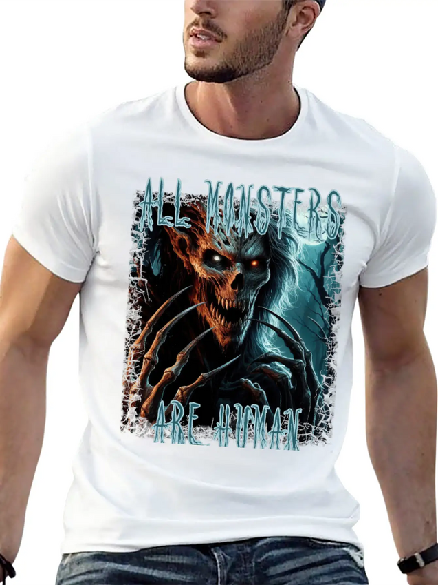 Scary Creepy Horror Undead Monster, Demon Or Ghoul Lightweight Cotton T-Shirt – Daily Comfort Graphic Shirt