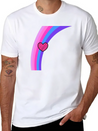 Scribbly Heart Magenta Rainbow Lightweight Cotton T-Shirt – Daily Comfort Graphic Shirt
