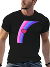 Scribbly Heart Magenta Rainbow Lightweight Cotton T-Shirt – Daily Comfort Graphic Shirt