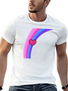 Scribbly Heart Magenta Rainbow Lightweight Cotton T-Shirt – Daily Comfort Graphic Shirt