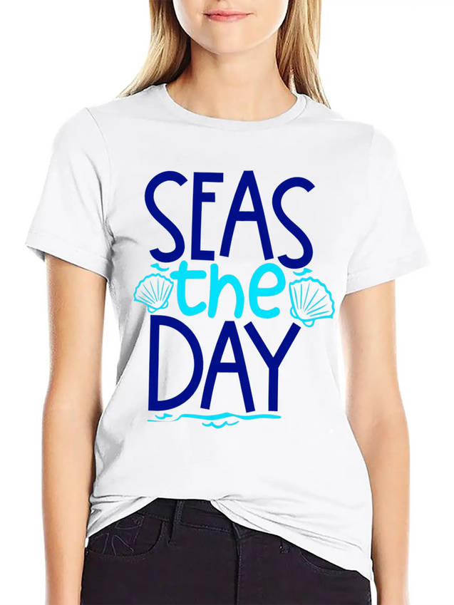 Seas The Day Lightweight Cotton T-Shirt – Daily Comfort Graphic Shirt