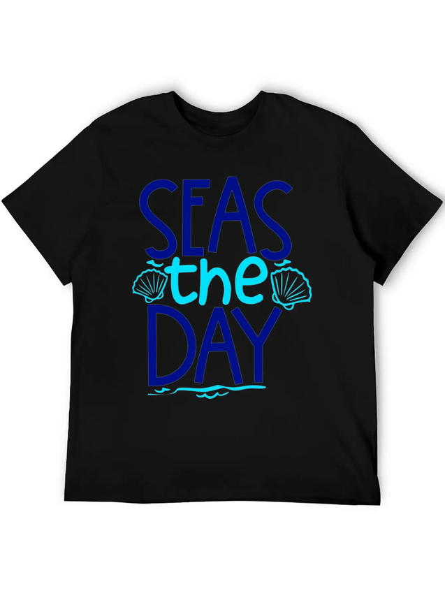 Seas The Day Lightweight Cotton T-Shirt – Daily Comfort Graphic Shirt