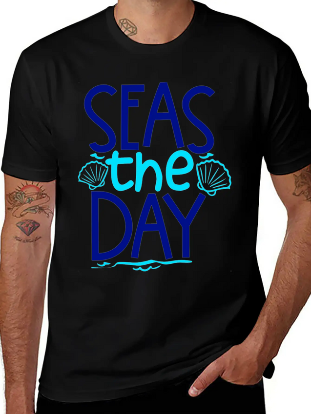 Seas The Day Lightweight Cotton T-Shirt – Daily Comfort Graphic Shirt