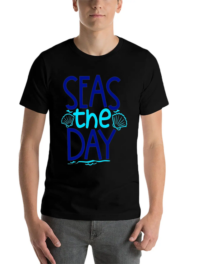 Seas The Day Lightweight Cotton T-Shirt – Daily Comfort Graphic Shirt