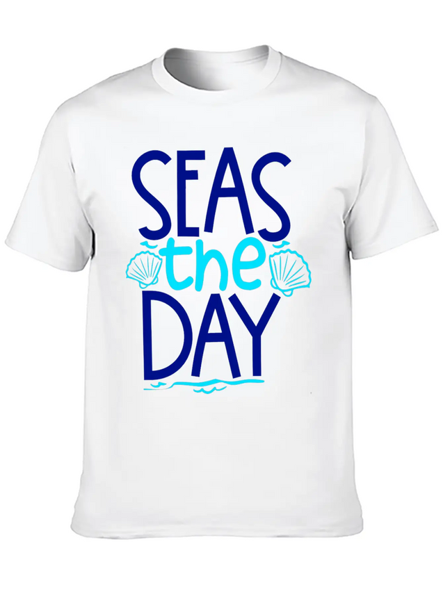 Seas The Day Lightweight Cotton T-Shirt – Daily Comfort Graphic Shirt