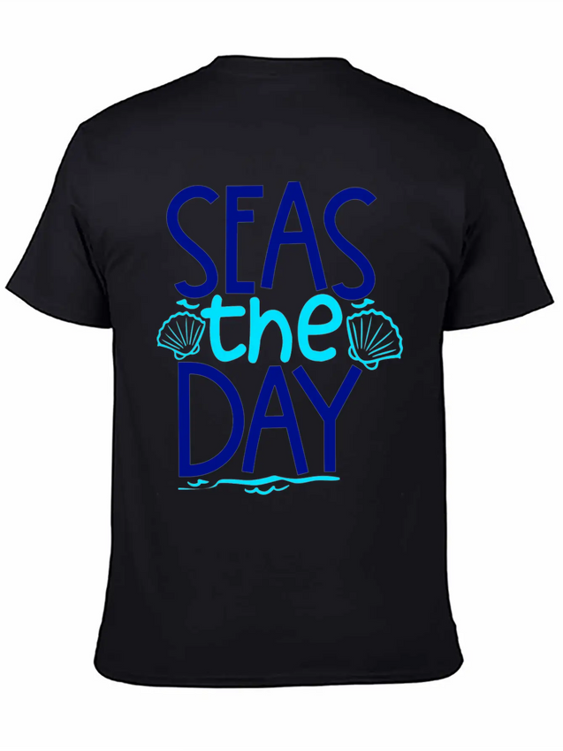 Seas The Day Lightweight Cotton T-Shirt – Daily Comfort Graphic Shirt