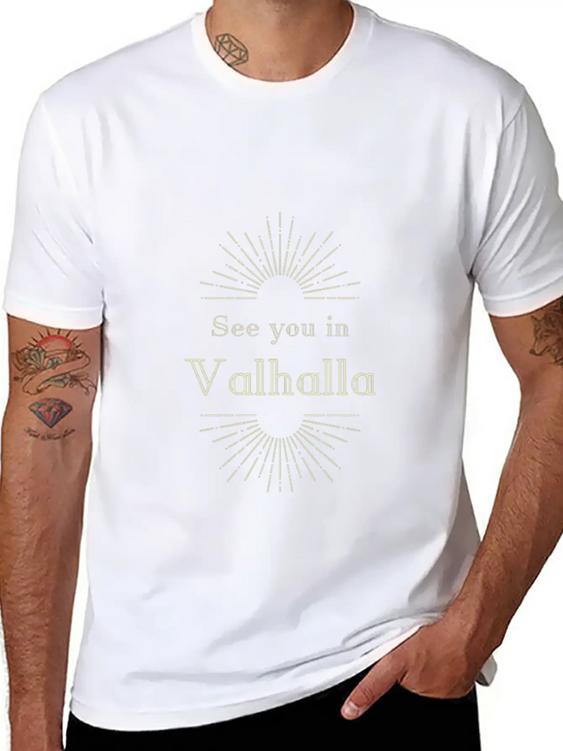 See You In Valhalla Lightweight Cotton T-Shirt – Daily Comfort Graphic Shirt