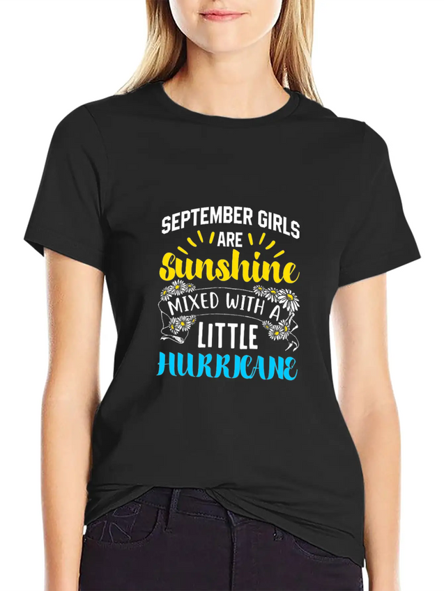 September Girls Sunshine Hurricane Gift Lightweight Cotton T-Shirt – Daily Comfort Graphic Shirt