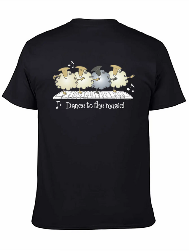 Sheep Chorus Line Lightweight Cotton T-Shirt – Daily Comfort Graphic Shirt