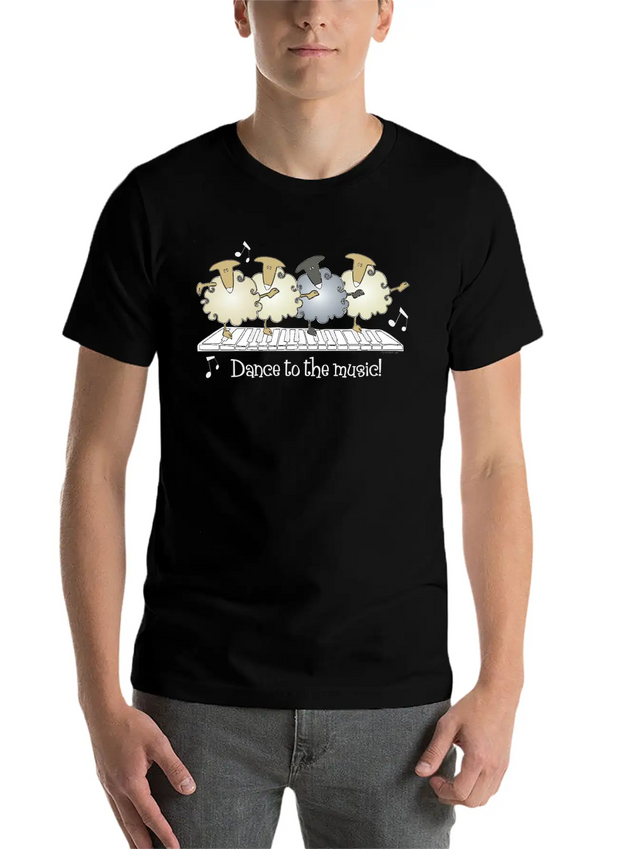 Sheep Chorus Line Lightweight Cotton T-Shirt – Daily Comfort Graphic Shirt
