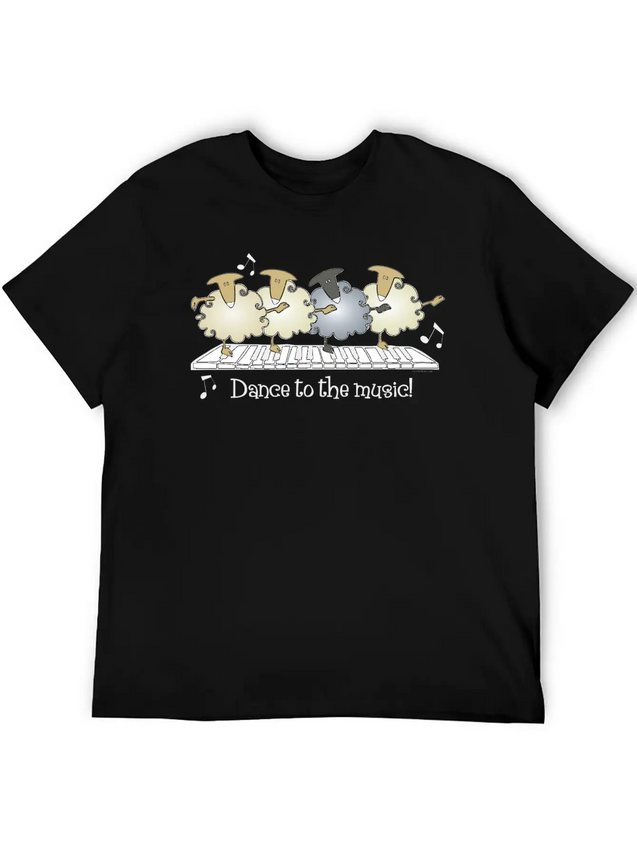 Sheep Chorus Line Lightweight Cotton T-Shirt – Daily Comfort Graphic Shirt